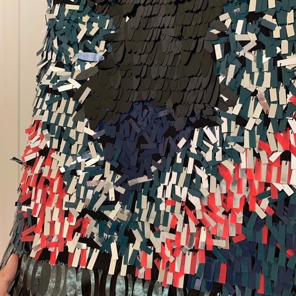 H&M NWT Multi Color Sequins Skirt Sz 6 - Picture 2 of 4